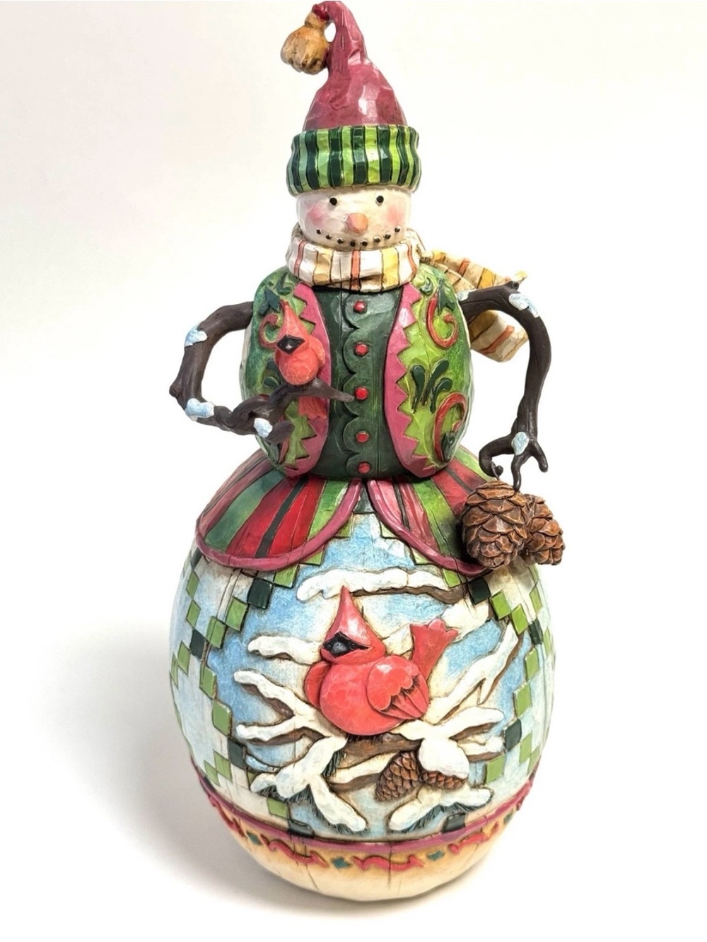 Jim Shore Heartwood Creek Red on Snowy White" Snowman Figurine